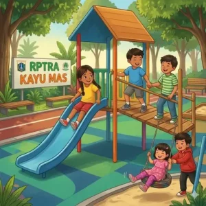 Anak-Anak Bermain di Play Ground (RPTRA Kayu Mas)